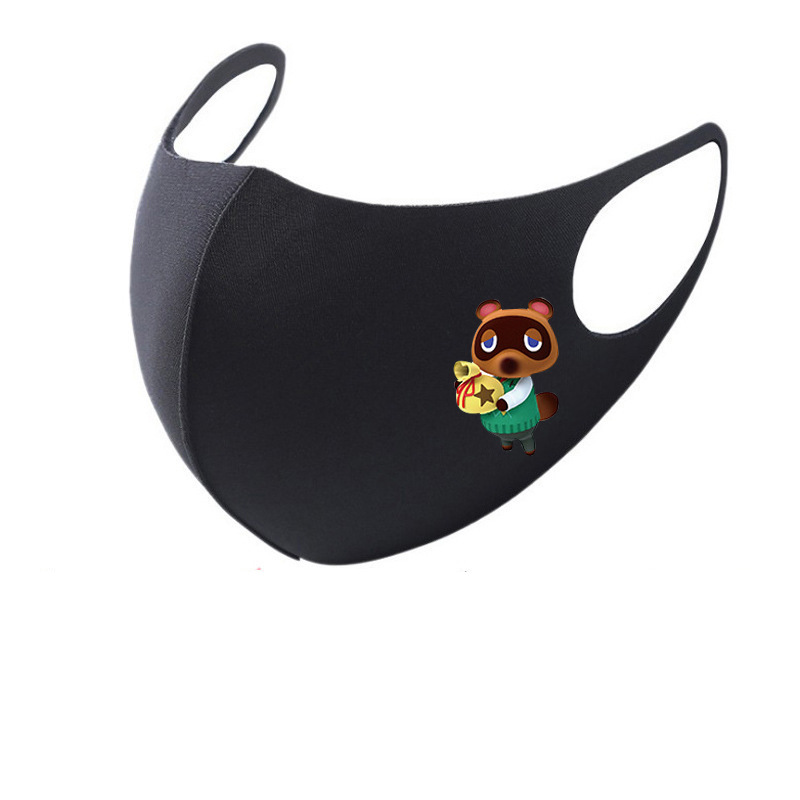 3PCS Animal Crossing Mask Anime Cartoon Ice Silk Summer Thin Dustproof Breathable Masks